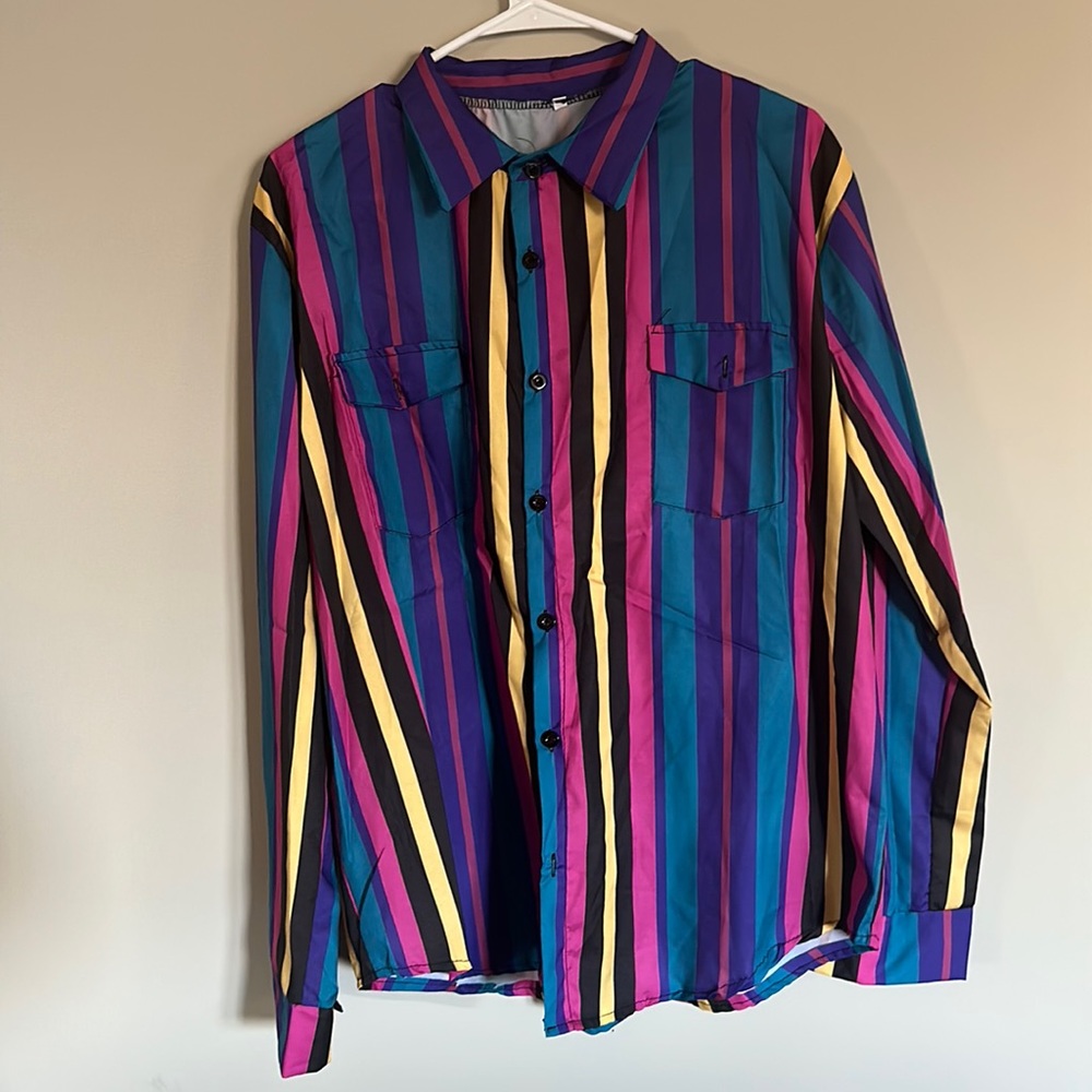 Mens 90s Western Stripe Button Down